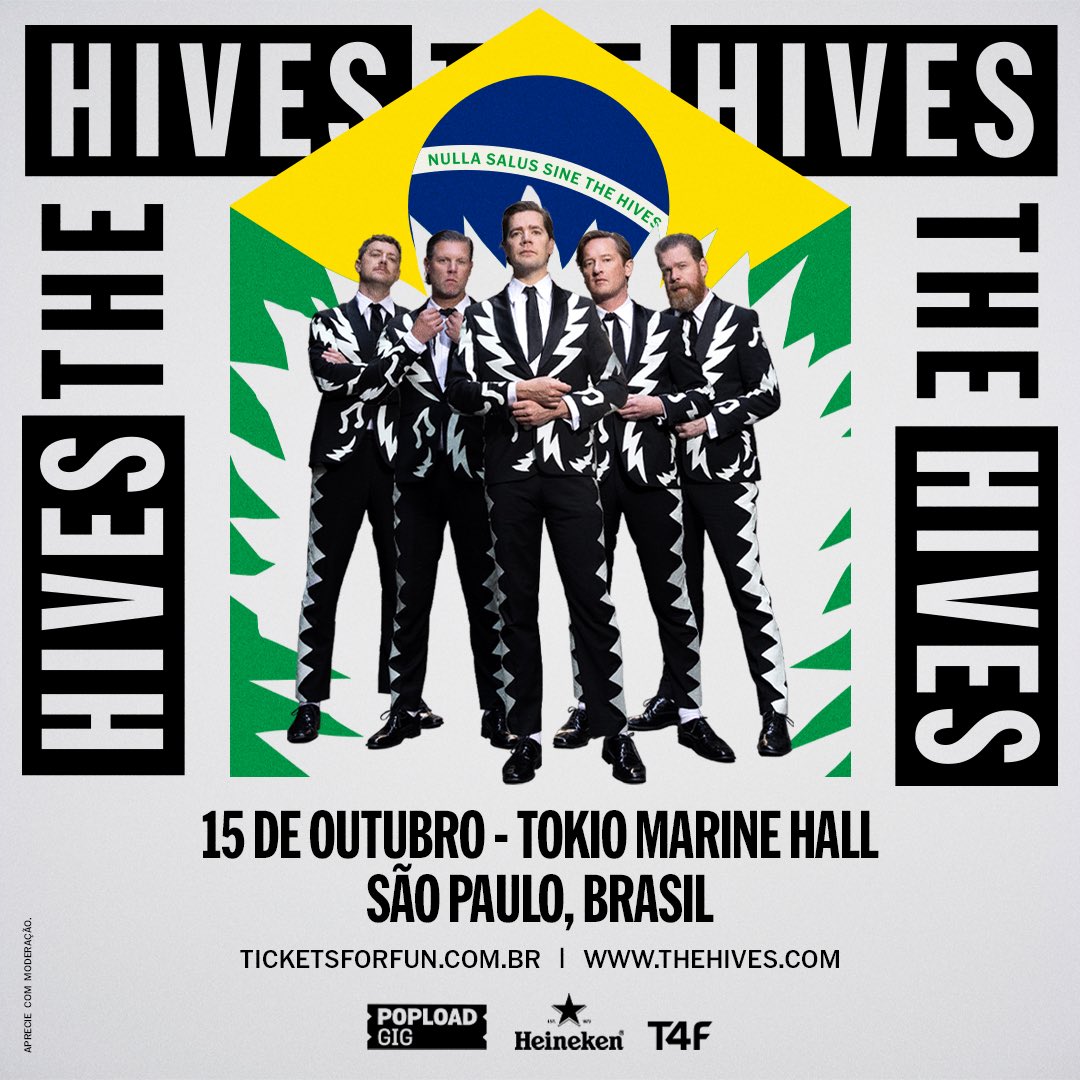 Has any other country ever so frequently and enthusiastically wanted us to COME TO it? I think not. Looking forward to jungle-ing and city-ing and seeing everyone in the pit. Sign up to the newsletter to access the presale from Wednesday 12pm Brasil Time thehives.com/newsletter/