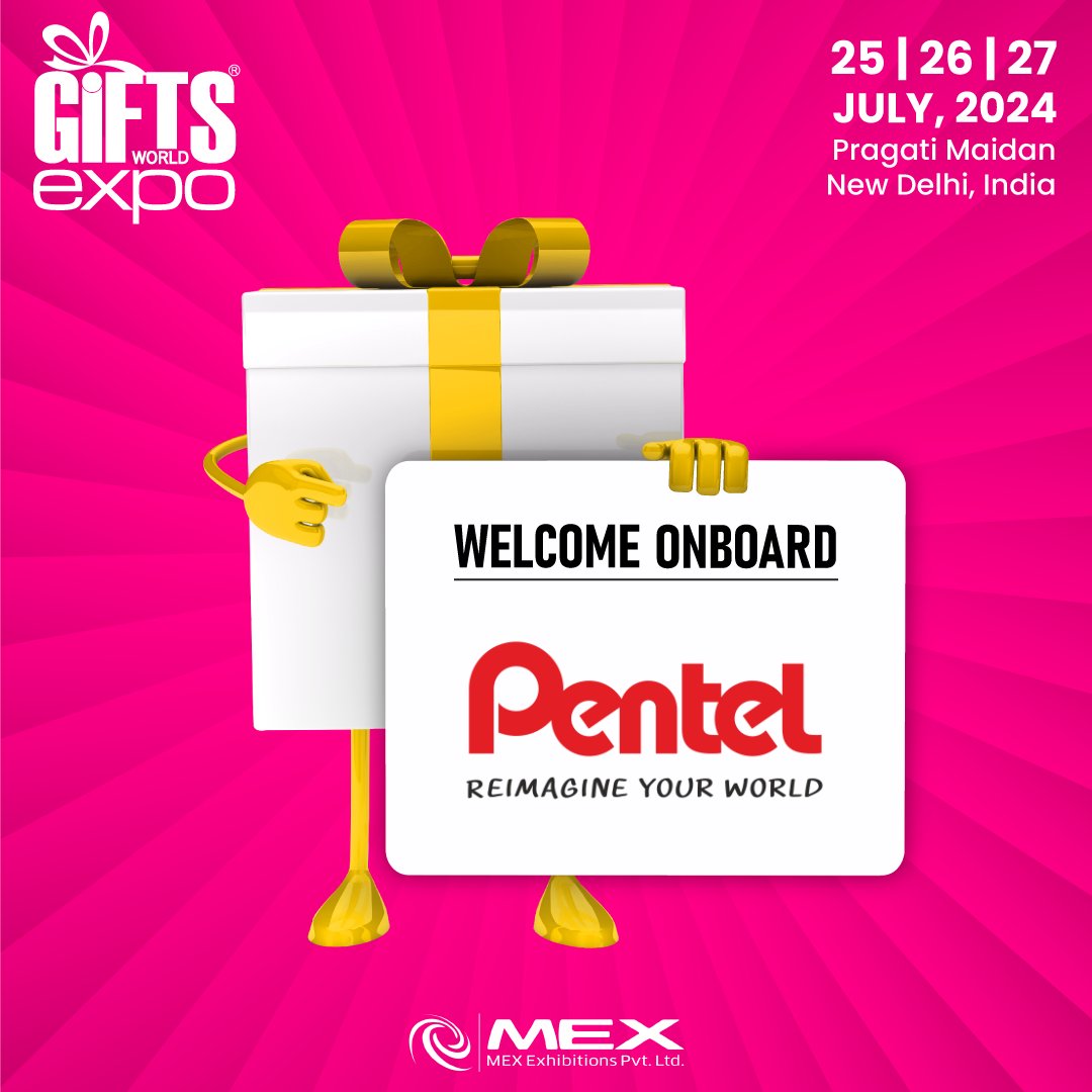 Gifts World Expo, Delhi 2024, is glad to announce the participation of our esteemed exhibitors to build a rising community in the gifting industry.

𝐏𝐄𝐍𝐓𝐄𝐋 Stall No: E05 | Hall: 3

👉 Enquire to Exhibit: bit.ly/42TQROE

#giftsworldexpo #gifting #corporategifting