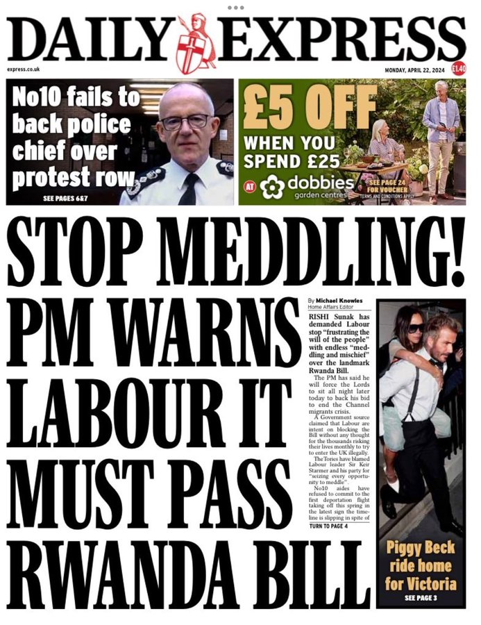 Little Rishi Sunak is mad.

RT if the Lords must keep blocking his awful Rwanda Bill.

What he needs to do is call a General Election.