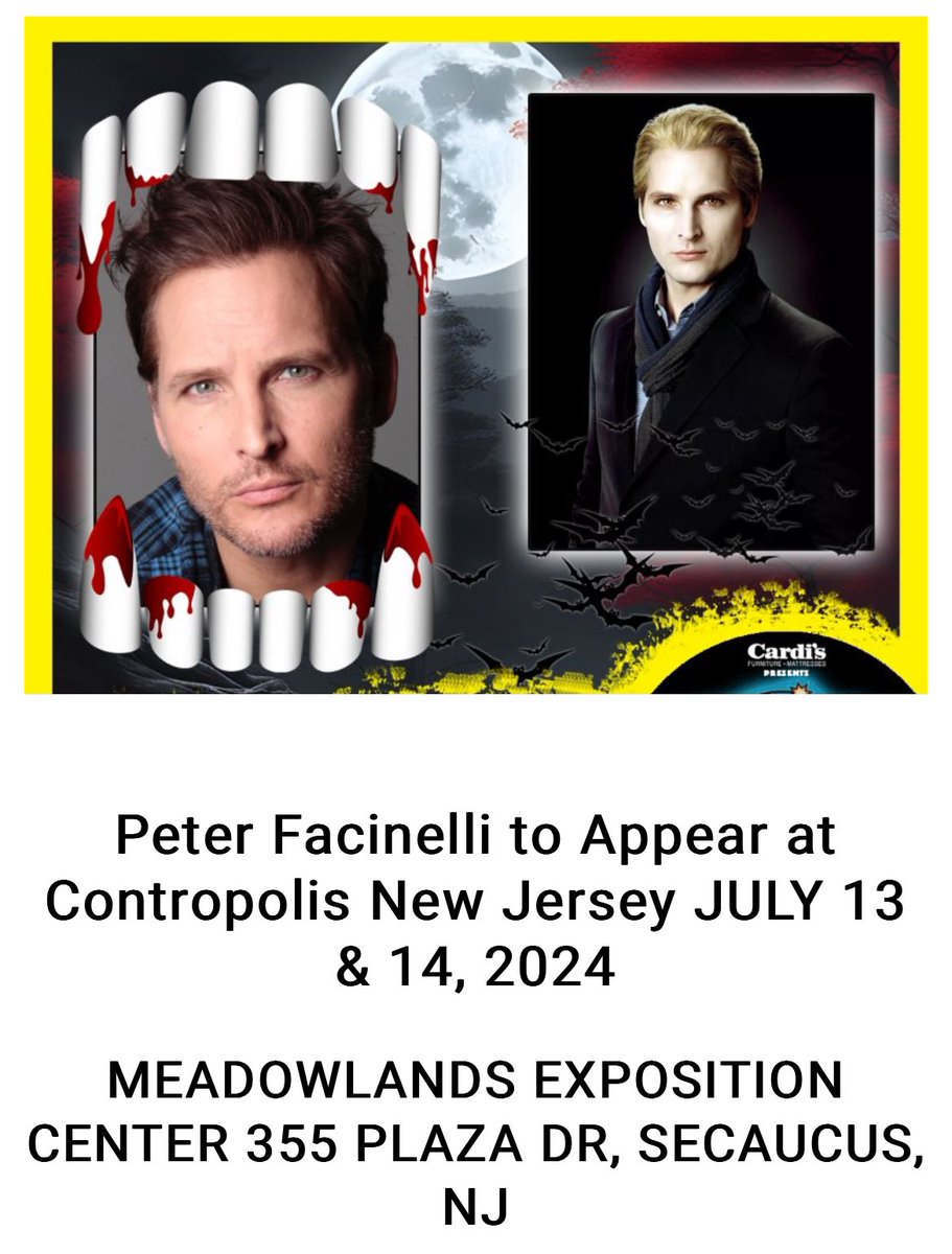 Peter Facinelli to Appear at Contropolis New Jersey JULY 13 & 14, 2024 MEADOWLANDS EXPOSITION CENTER 355 PLAZA DR, SECAUCUS, NJ #hollywoodentertainmentnews @ContropolisNJ #PeterFacinelli #cosplay #autographcollection #collectibles  pressparty.com/pg/newsdesk/ES…