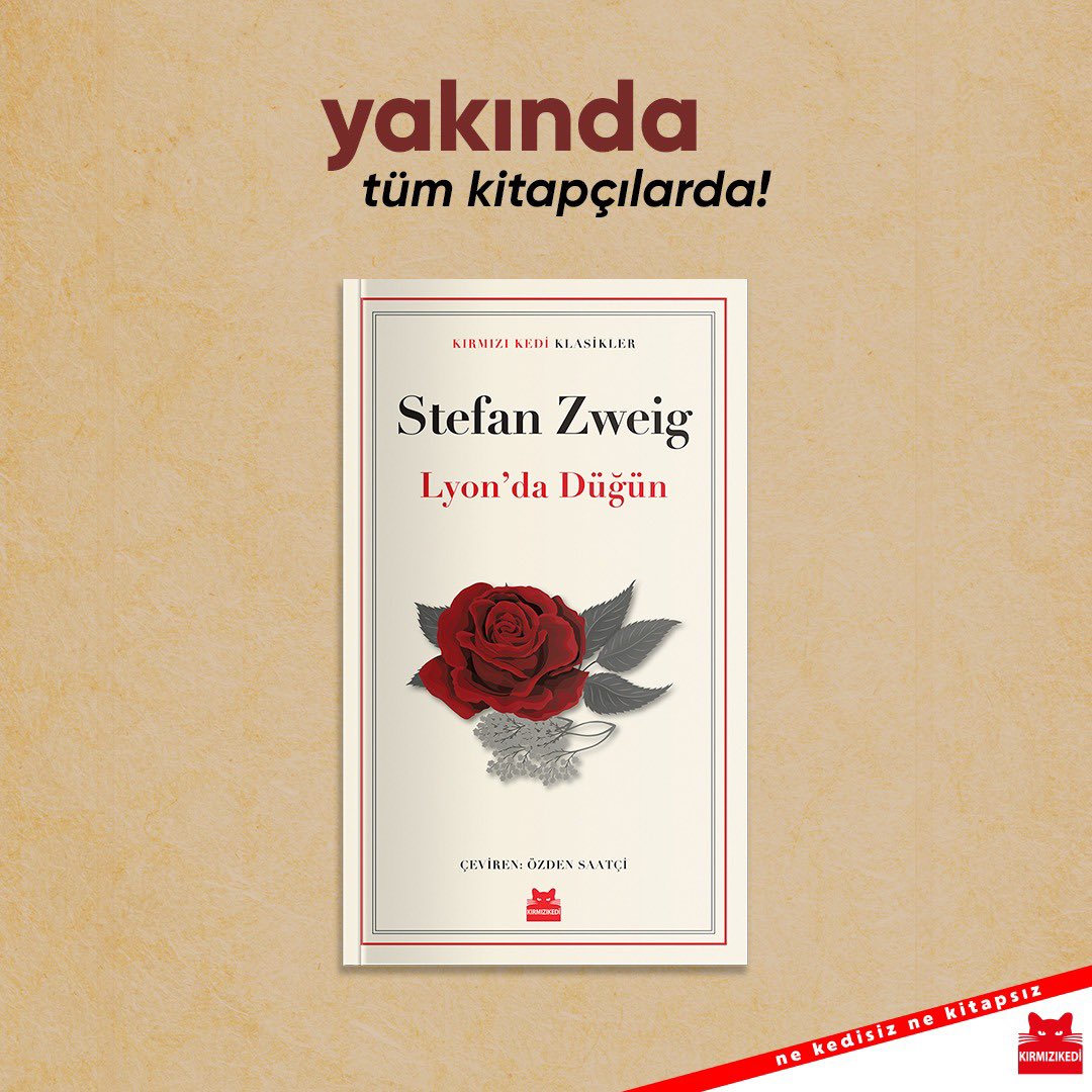 Bu kitap, 20. yüzyılda tiranlıktan kaçan entelektüellerin simgesi haline gelen Stefan Zweig’ın alameti farikasını ortaya koyan iki öyküden oluşuyor. “Lyon’da Düğün” yakında Kırmızı Kedi’de! 🔎kirmizikediyayinevi.com #kırmızıkedi #nekedisiznekitapsız