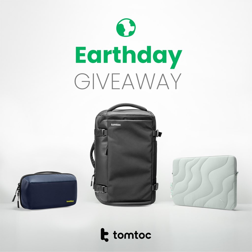 🌎#EarthDay #Giveaway🌳 
Make every day Earth Day with tomtoc recycled collection!

✅𝗙𝗼𝗹𝗹𝗼𝘄+💚𝗟𝗶𝗸𝗲+♻️𝗥𝗧 for a chance to win tomtoc recycled collection bundle as shown

3 winners | ends 04/28/24 | open worldwide
Empower our Earth with action from now on.☘️🌎