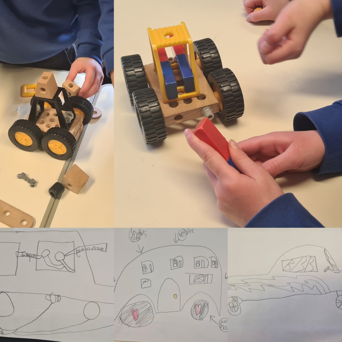 Year 1 are designing and making superhero vehicles using magnets to push and pull them.