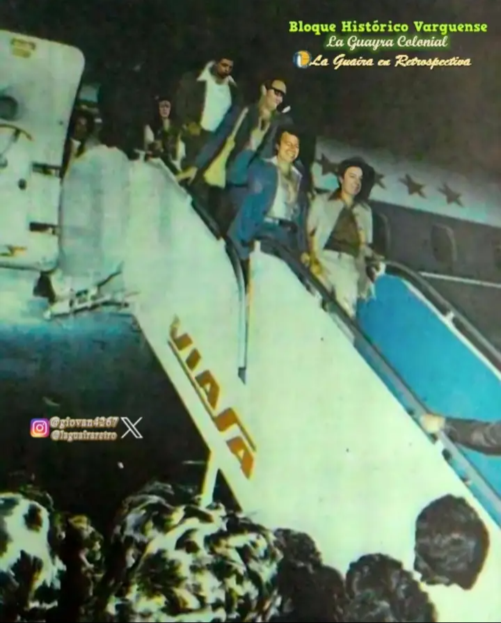 ¡Imagen para la historia! Año 1977, llegan a Maiquetia los actores de El Chavo del 8...en avión de Viasa ¡Venezuela era un espacio de visitas internacionales y desarrollo económico y social!