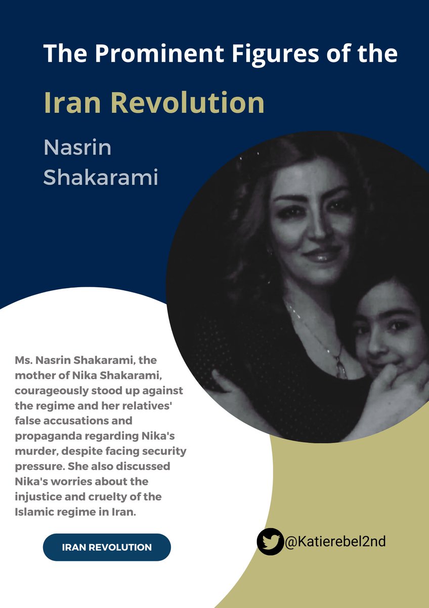 ☑️ The Prominent Figures of the #IranRevolution : Ms. Nasrin Shakarami, the mother of Nika Shakarami, courageously stood up against the regime and her own relatives' false accusations and propaganda regarding Nika's murder, despite facing intense security pressure. She also