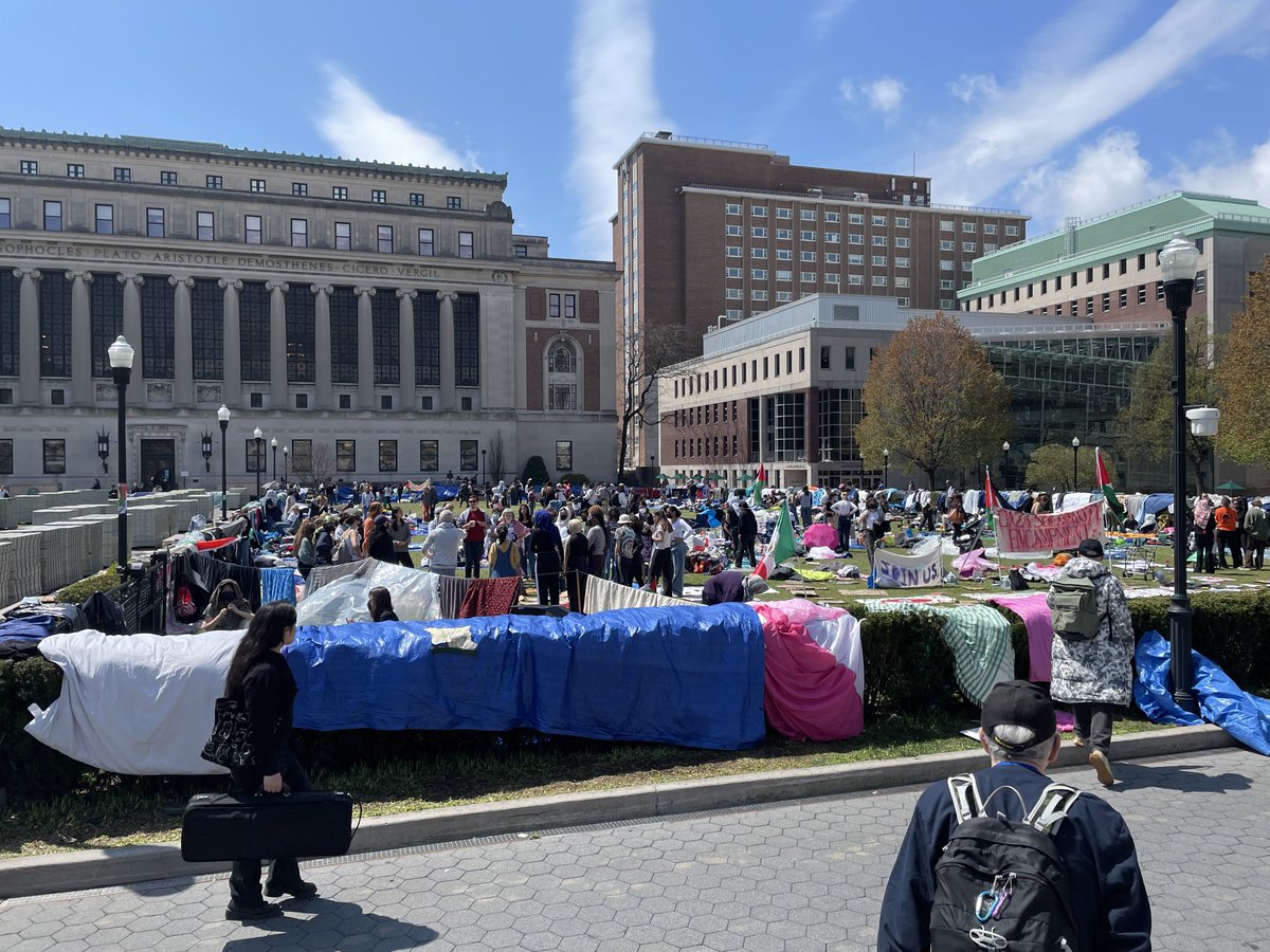 COLUMBIA protests continued after more than 100 students arrested in pro-Palestinian rally on main campus