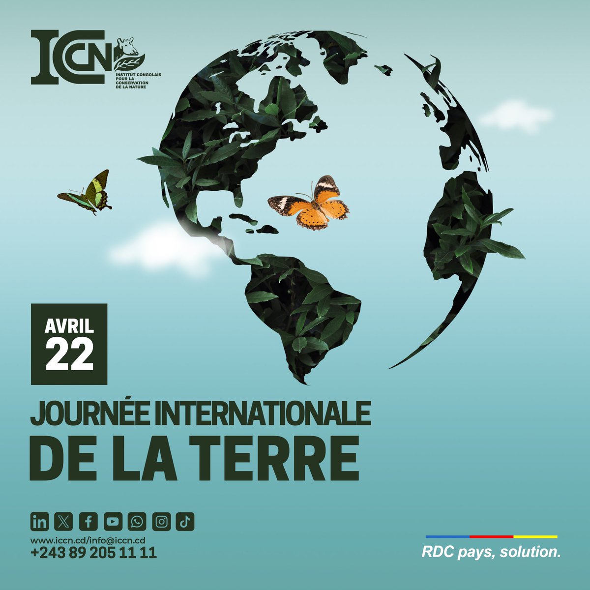 IccnRdc's tweet photo. 🌍 Journée de la Terre ! 🌱
La planète terre a 4,55 milliards d'années d'existence et, sauf accident majeur, il lui reste 2,8 milliards d'années à vivre.
La Journée de la Terre est un rappel annuel de l'importance de protéger notre environnement.
(1/3) https://t.co/AQqrx9IoeN