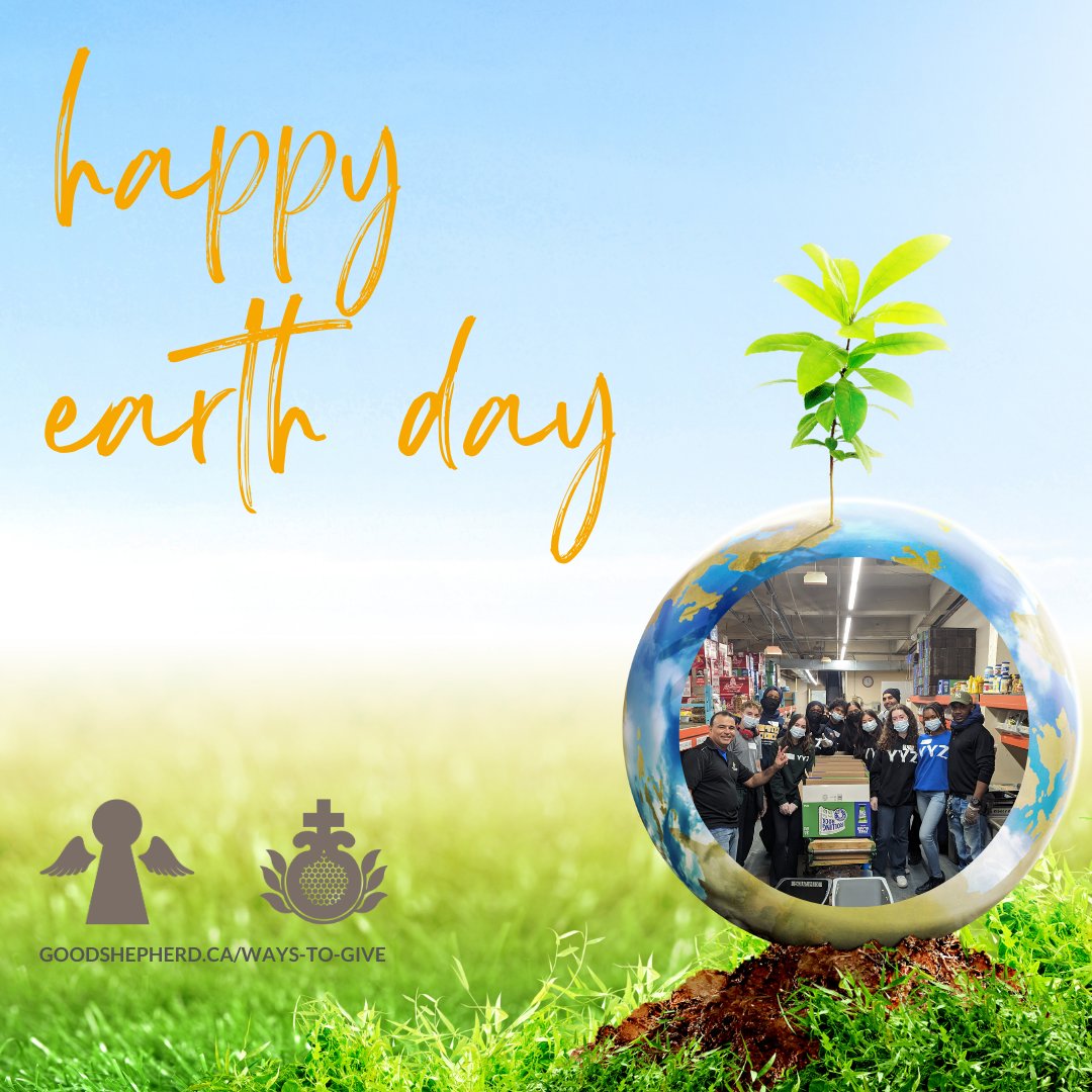 Today is #EarthDay. According to #GlobalFoodBankingNetwork 1/3 of all food produced for human consumption becomes lost from waste & contributes 8-10% of climate-impacting greenhouse gases. By donating food items to @goodshepherd_to YOU make an impact goodshepherd.ca/ways-to-give