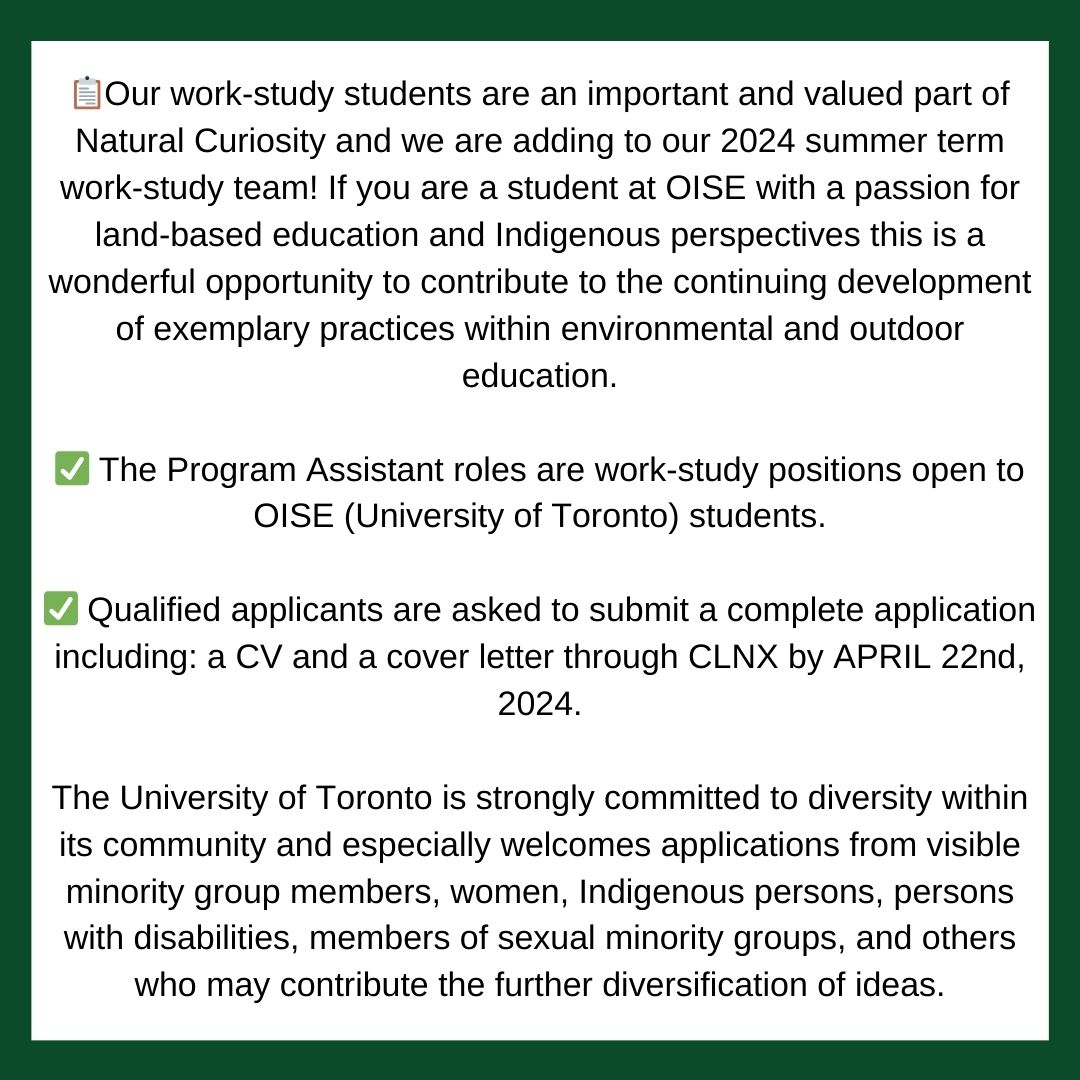 🎓⭐️ We are SO proud to celebrate our three incredible graduating Work-Study students who are soon-to-be certified teachers and OISE alumni! Read through to hear Hannah's experiences as a work-study student! More testimonials on our Facebook and Instagram pages! #OISE