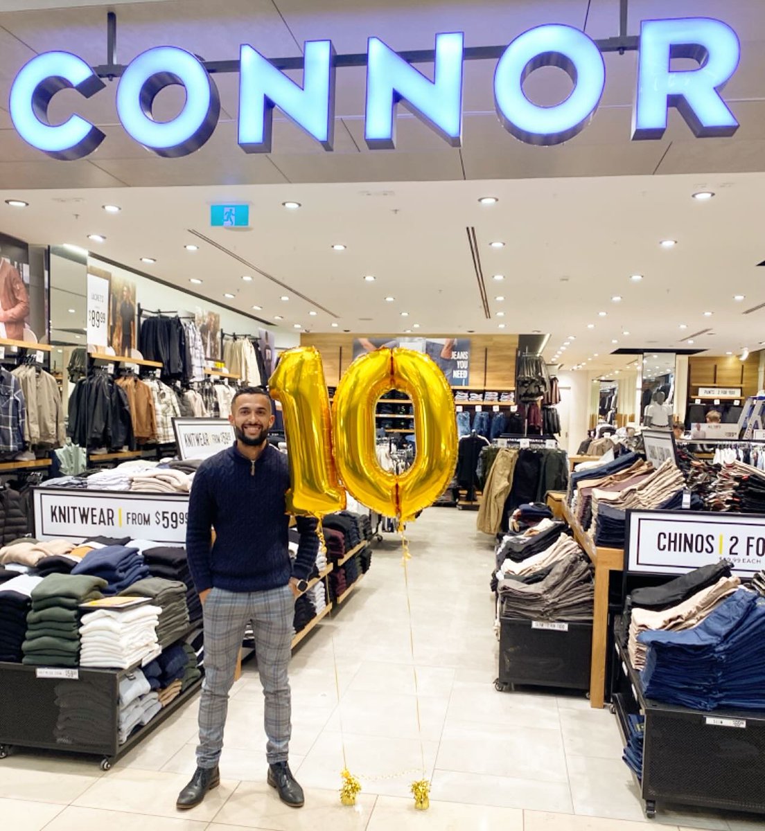 ConnorClothes's tweet image. Celebrating 10 awesome years. From championing our Connor Fountain Gate store to setting up the initial store in New Zealand.
