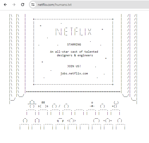 This is the second time I've found a new Netflix easter egg. netflix.com/humans.txt