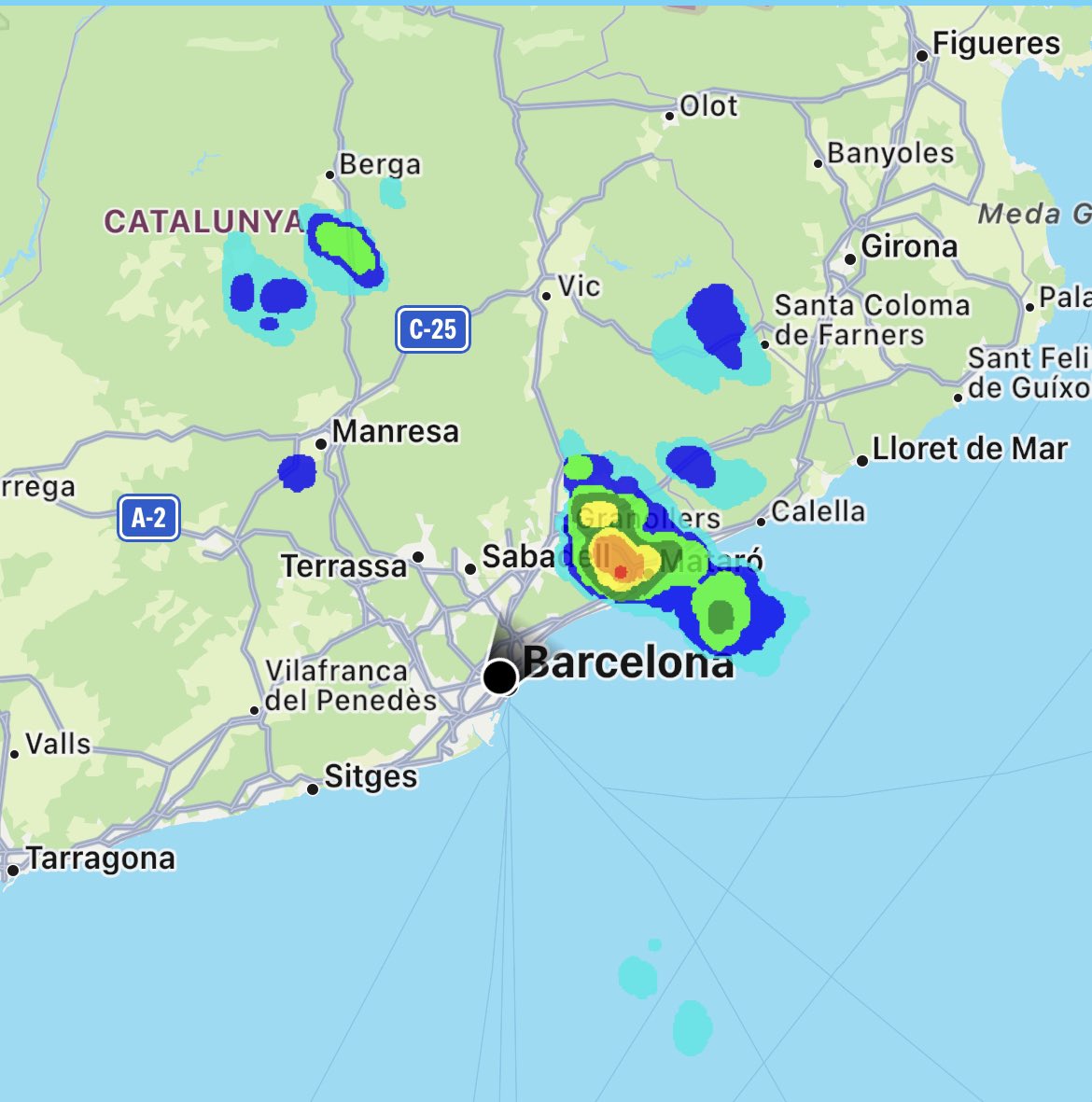 Ara mateix mirant cap al Maresme