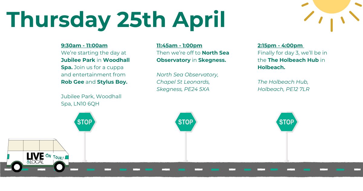 Our roadshows continue this week and our team are packing up the van and heading to Lincolnshire! Come along and say hello, grab a free hot drink and a slice of cake, chat to us all about rural touring and enjoy some quality live entertainment. #liveandlocalontour #Roadshow