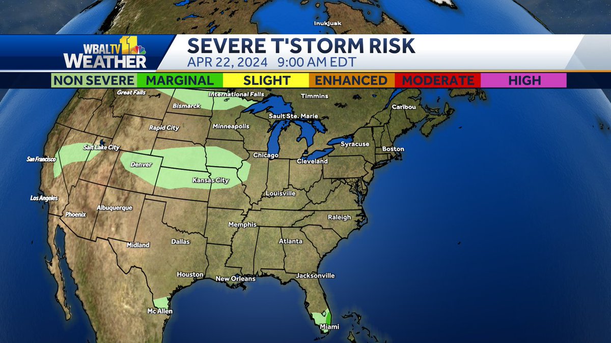 Here is the latest severe weather outlook from the Storm Prediction Center.