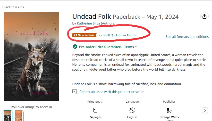 Aw, shucks, guys. It isn't even release day yet. This is the first time I've had one of these ever... I'm totally floored. Now if I could get them to link my paperback and my ebook...