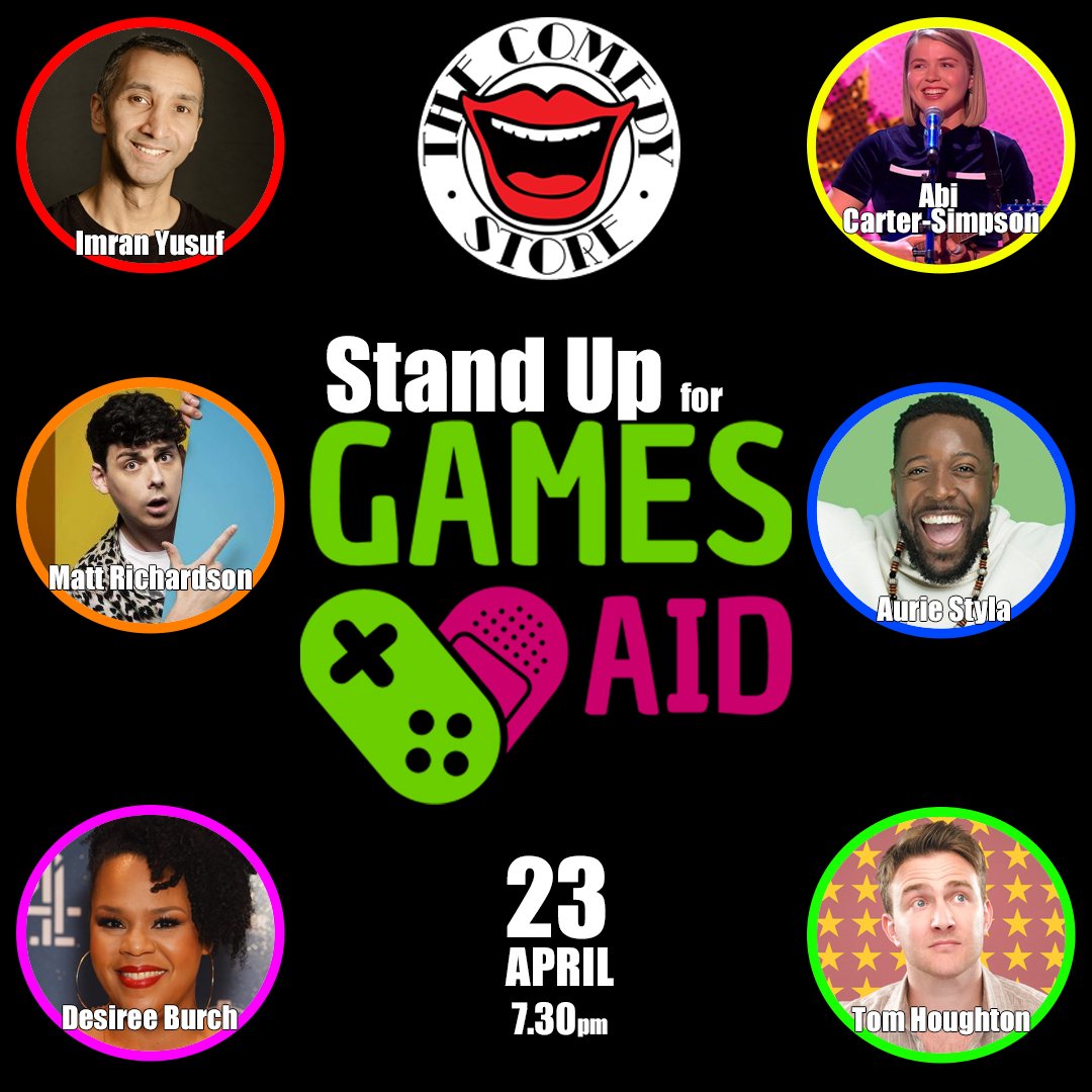 TOMORROW! TUE 23 APRIL! Stand Up for @GamesAid RETURNS to The @comedystoreuk with an incredible line up of comedians to tickle you into joy and raise funds for amazing charities that help disabled and disadvantaged children and young people! TICKETS: london.thecomedystore.co.uk/event/stand-up…