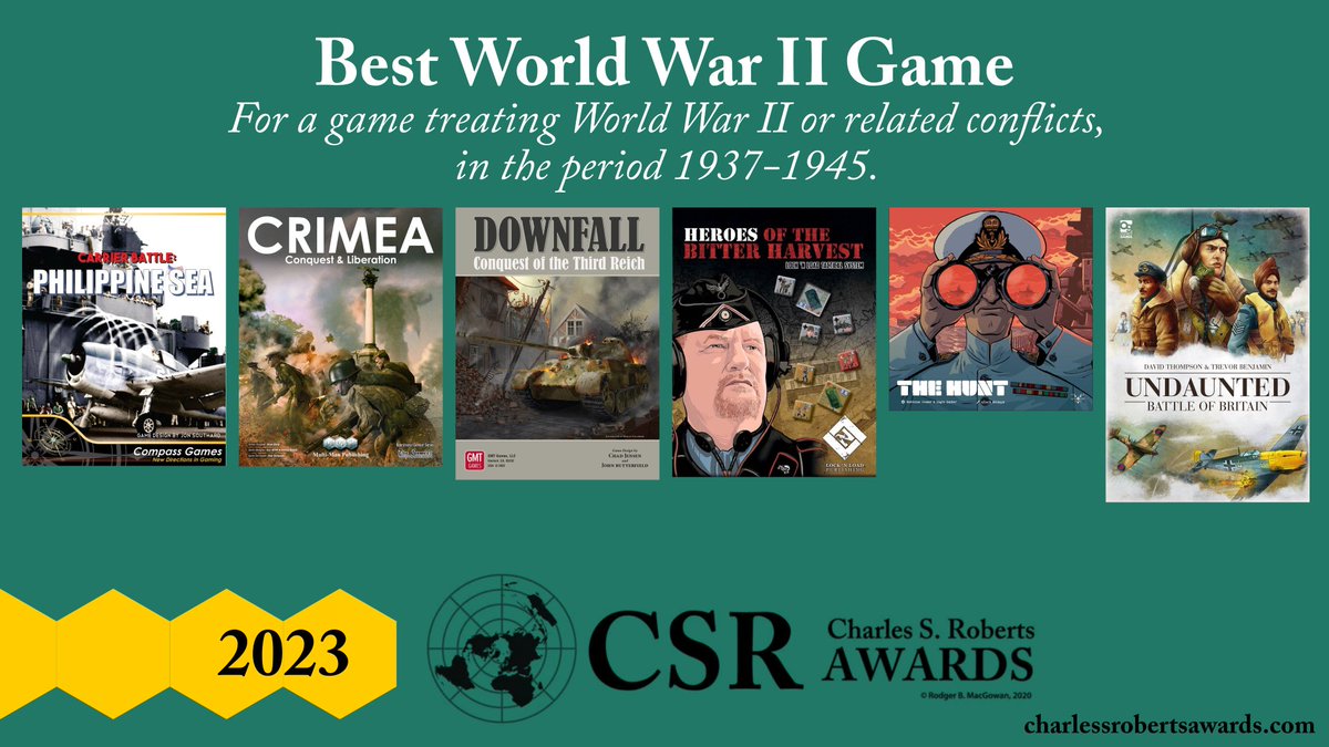 The ballot for the 2023 Charles S. Roberts Awards is now open at forms.gle/z1yFjkYpajjTME… If you have not voted already, vote!