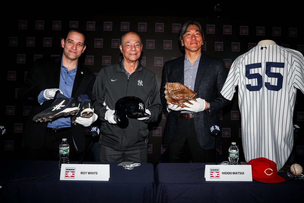 Yesterday, the @baseballhall held a press conference at Yankee Stadium to discuss the newly-announced plans for an exhibit which will explore the history of transpacific exchange of baseball between the U.S. and Japan. Yankees and NPB Alumni Hideki Matsui and Roy White both spoke…