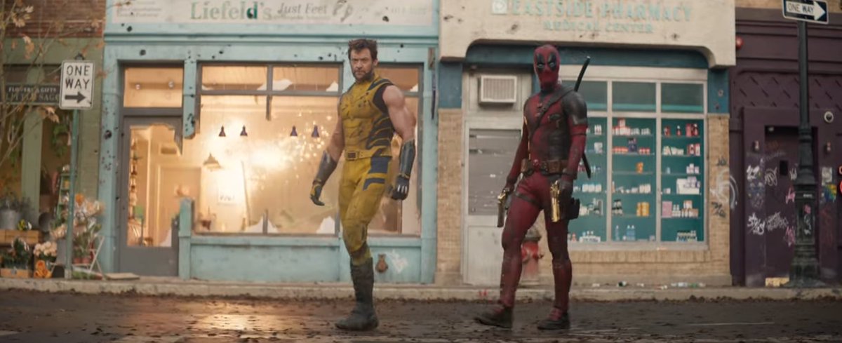 In this still, behind Wolverine, you can see a see a shop clearly named after ‘Deadpool’ creator Rob Liefield. Just one of many, many Easter eggs we can’t wait to dissect from the new #DeadpoolAndWolverine trailer…