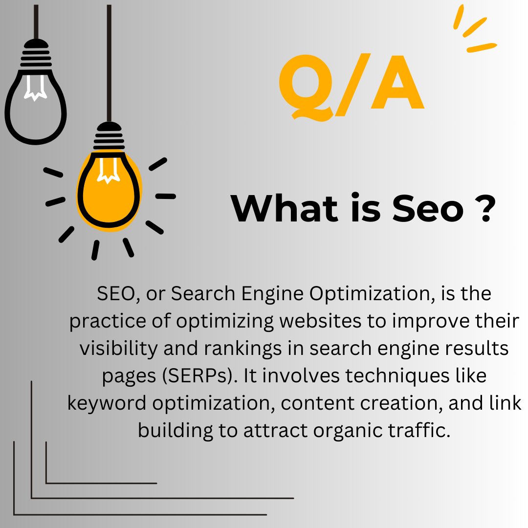 What is Seo?

#SEO
#SearchEngineOptimization
#DigitalMarketing
#OnlineMarketing
#KeywordResearch
#ContentMarketing
#LinkBuilding
#SERP
#GoogleRanking
#SEM
#MetaTags
#Backlinks