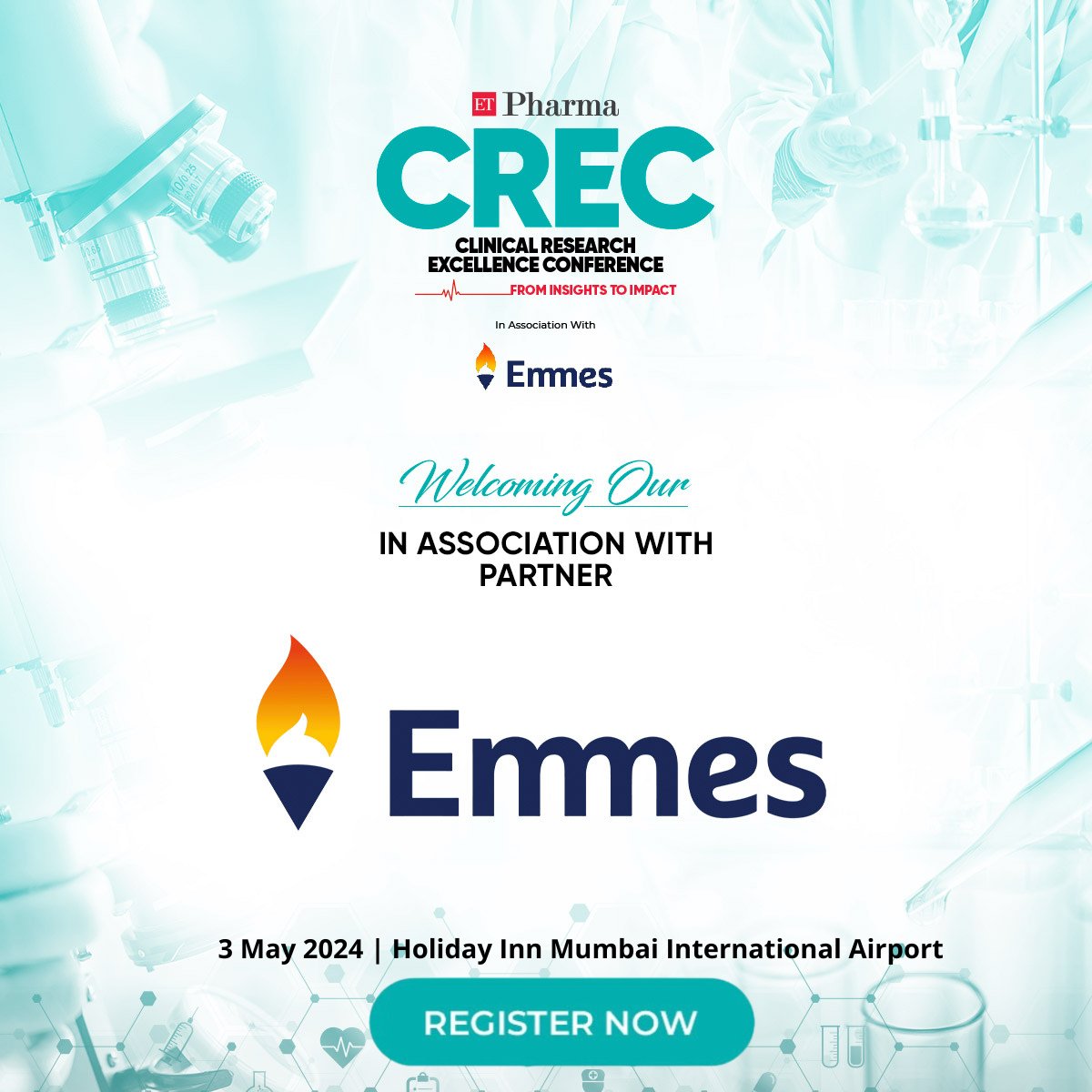 We are elated to have Emmes as our In Association with partner at #ETCREC 2024. 

Register Now: bit.ly/48cQUGd  

#ETCREC #ResearchExcellence #HealthcareInnovation #MedicalConference #ClinicalTrials #HealthScience #ScienceCommunity #ResearchCommunity