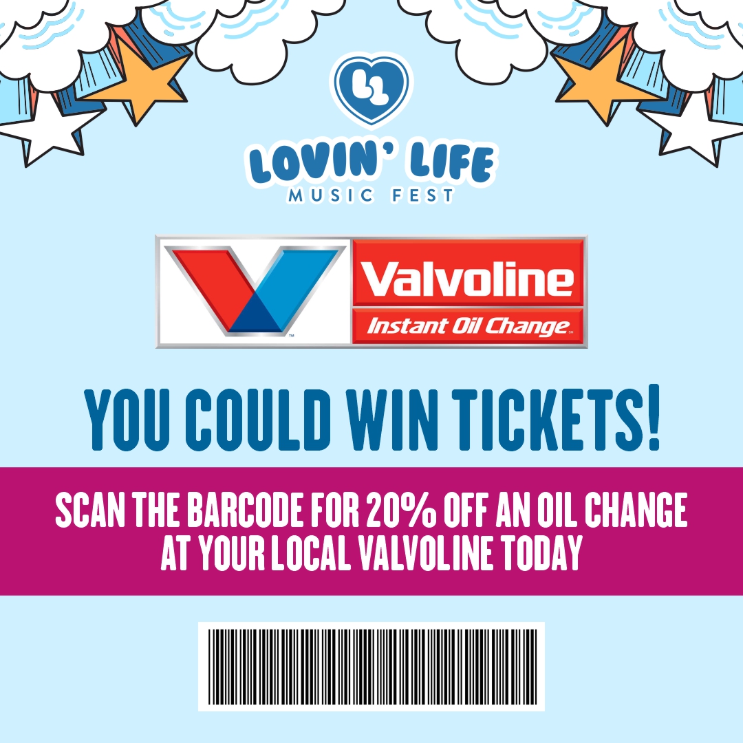 Already time for an oil change? Scan the barcode above at your local Valvoline for 20% off AND be entered to win two tickets to LLMF next week!