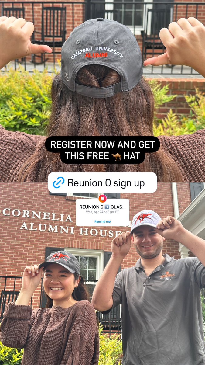 Current seniors 👏 Join us this Wednesday for Reunion 0 celebrating the Class of 2024 #Campbell24 Register ➡️ calendar.campbell.edu/event/reunion-…