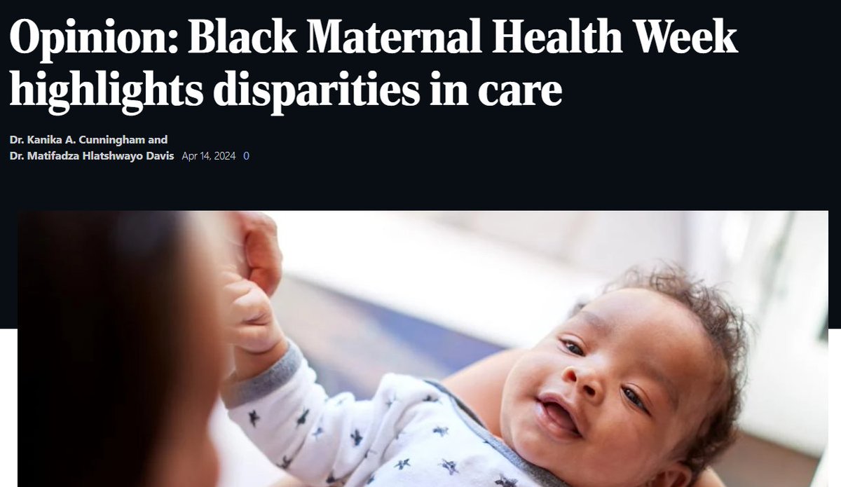 During last week's Black Maternal Health Week, Dr. Kanika A. Cunningham and Dr. Matifadza Hlatshwayo Davis wrote an open letter calling us to address the systemic inequities that permeate our healthcare system. Read the full letter here: ow.ly/xKPk50Rl9B5