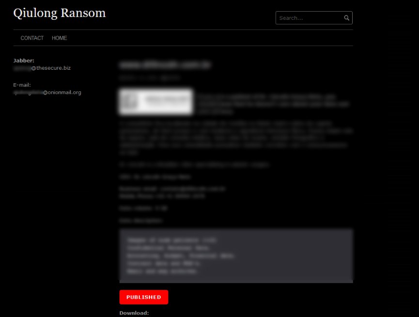 Introducing New Ransomware Group - Qiulong

#RansomwareGroup #Darkweb #cybersecuritynews