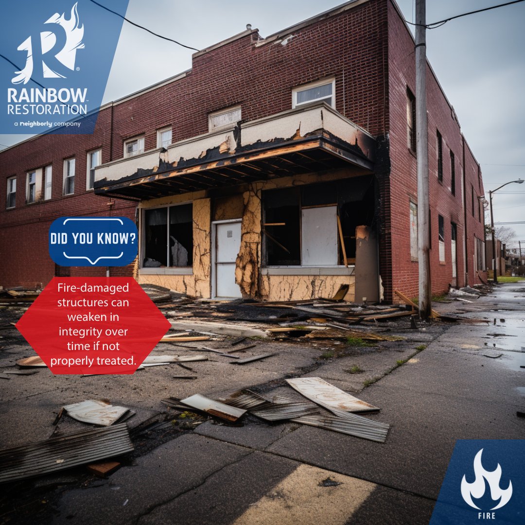 Flames faded? Rebuild with confidence! #RainbowRestoration of Greenville SC turns fire-damaged structures into sturdy foundations. From scorched to secure, we'll fortify your future. Ready to restore and rise? 864-268-2221 #FireDamageRestoration #Neighborly