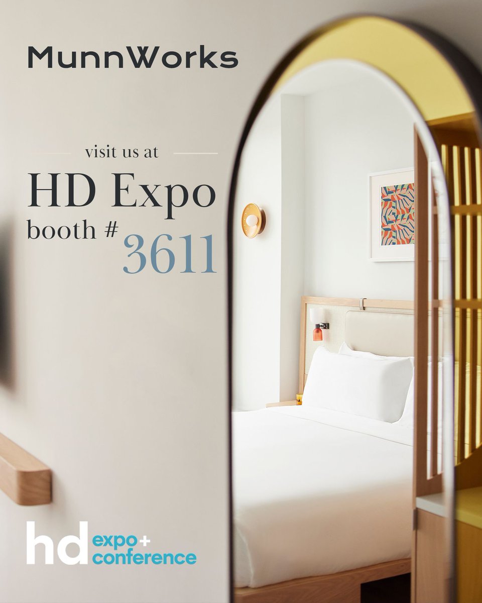 MunnWorks will be attending the annual HD Expo tradeshow in Las Vegas. Visit us at booth no. 3611 as we showcase our latest mirrors and casegoods. Register for a complimentary pass using our promo code EXIV218072 or follow the link in bio. #munnworks #laslvegas #hospitalitydesign