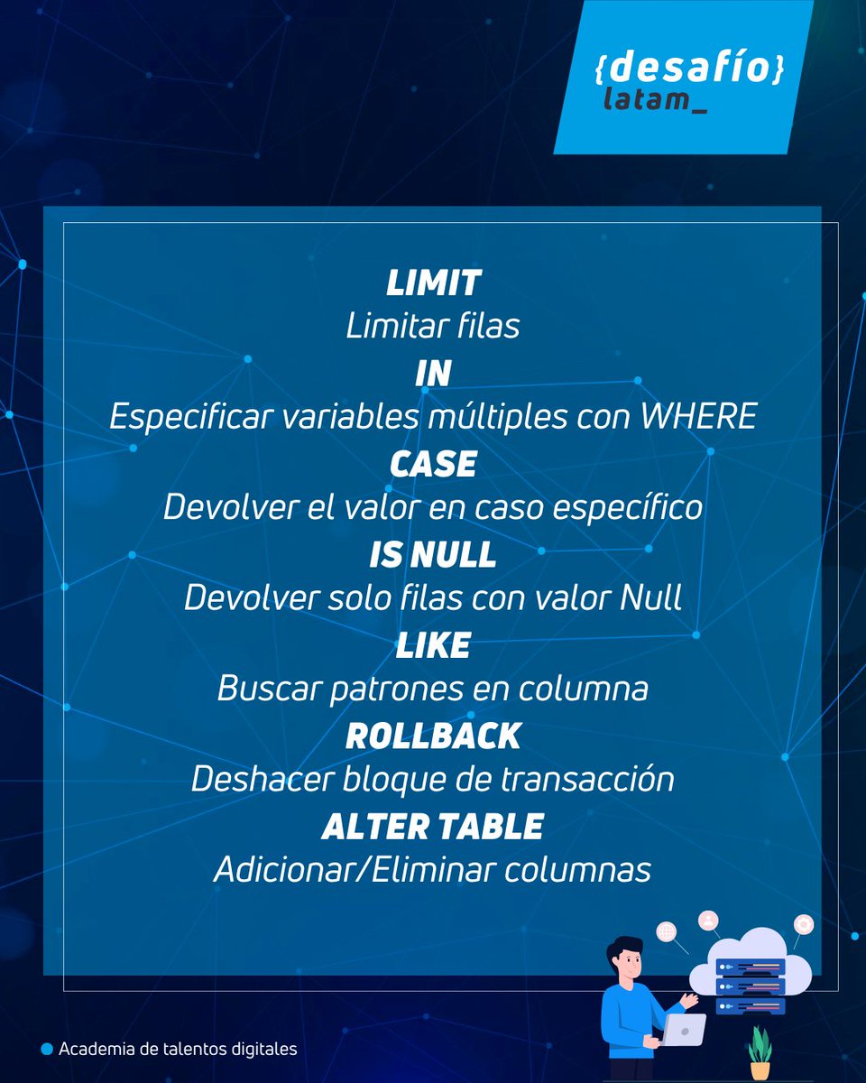 DesafioLatam's tweet photo. ¿𝗖𝗼𝗻𝗼𝗰𝗲𝘀 𝗻𝘂𝗲𝘀𝘁𝗿𝗼 𝗰𝘂𝗿𝘀𝗼 𝗴𝗿𝗮𝘁𝘂𝗶𝘁𝗼 𝗱𝗲 𝗦𝗤𝗟? 💥💣

#SQL está ganando mucho peso en el mundo de los #datos📊

Si quieres aprenderlo sin gastar👇
https://t.co/8nn7u7mZqc

¡Vamos con todo!🚀

#sqlinteractivo #aprendersql #sqldesafiolatam #desafiolatam https://t.co/71nt3HqtFo