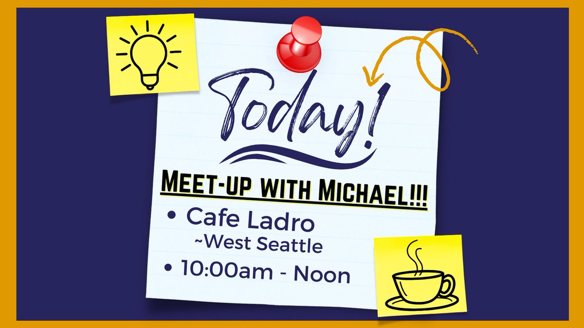 TODAY! Grab a coffee on us and have a chat with Michael our Executive Director. Learn about upcoming events &amp; latest in gig news! RSVP below, or stop by if you are in the area!

secure.everyaction.com/eJQx0ZtUCkGG5g…

#deliverydrivers #uber #lyft #doordash #ubereats #cafeladro #WestSeattle