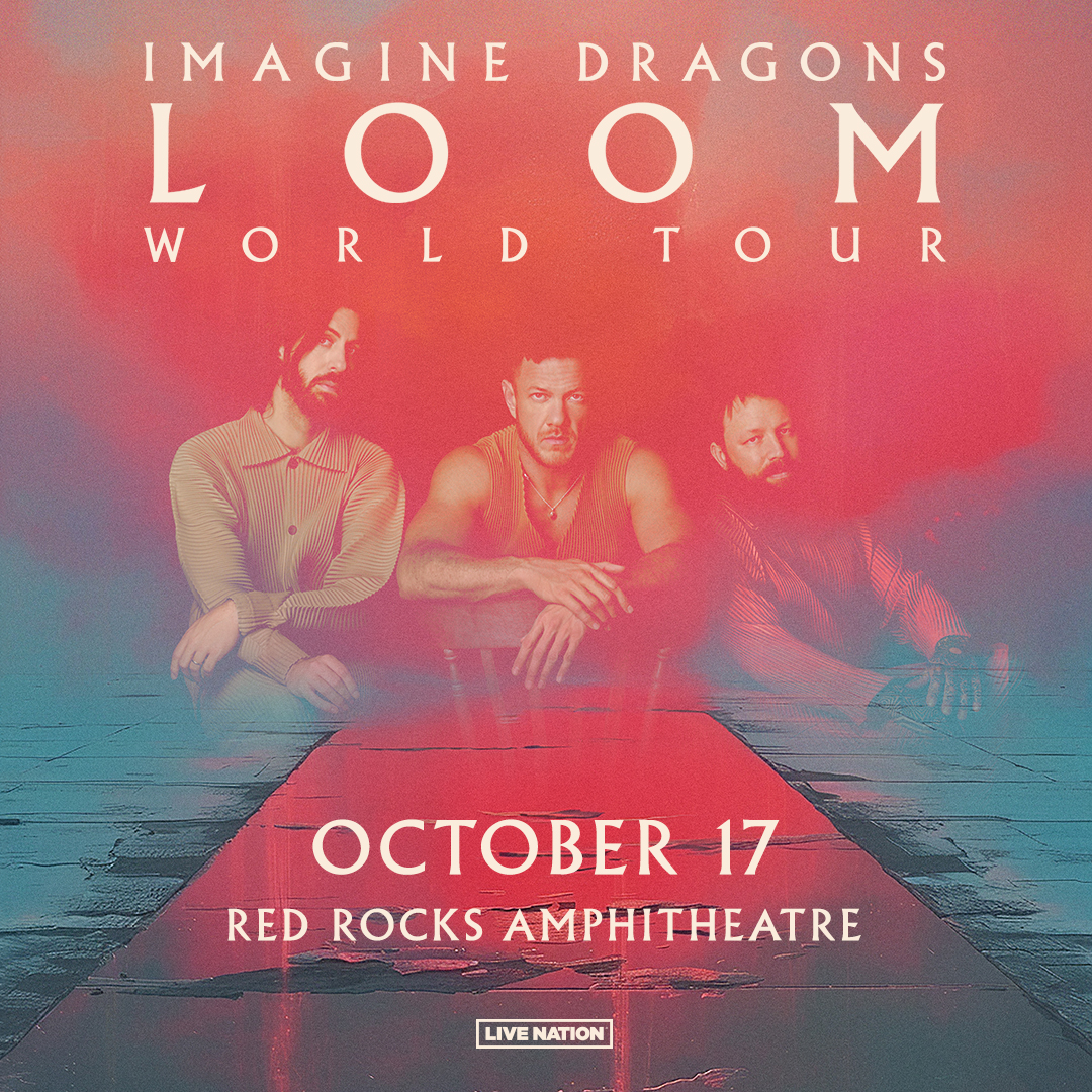 NEW SHOW: We're on top of the world! @ImagineDragons makes a stop on the Loom World Tour at #RedRocksCO on Oct. 17, 2024 🌏 Tickets on sale Friday, April 26 at 10am MT!