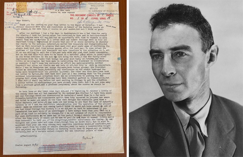 “We felt reluctant to promise that much real good could come of continuing the atomic bomb work.” J. Robert Oppenheimer was born #OTD in 1904. Oppenheimer joined Cal as an assistant professor at age 25. During World War II, he led the effort to develop the atomic bomb.