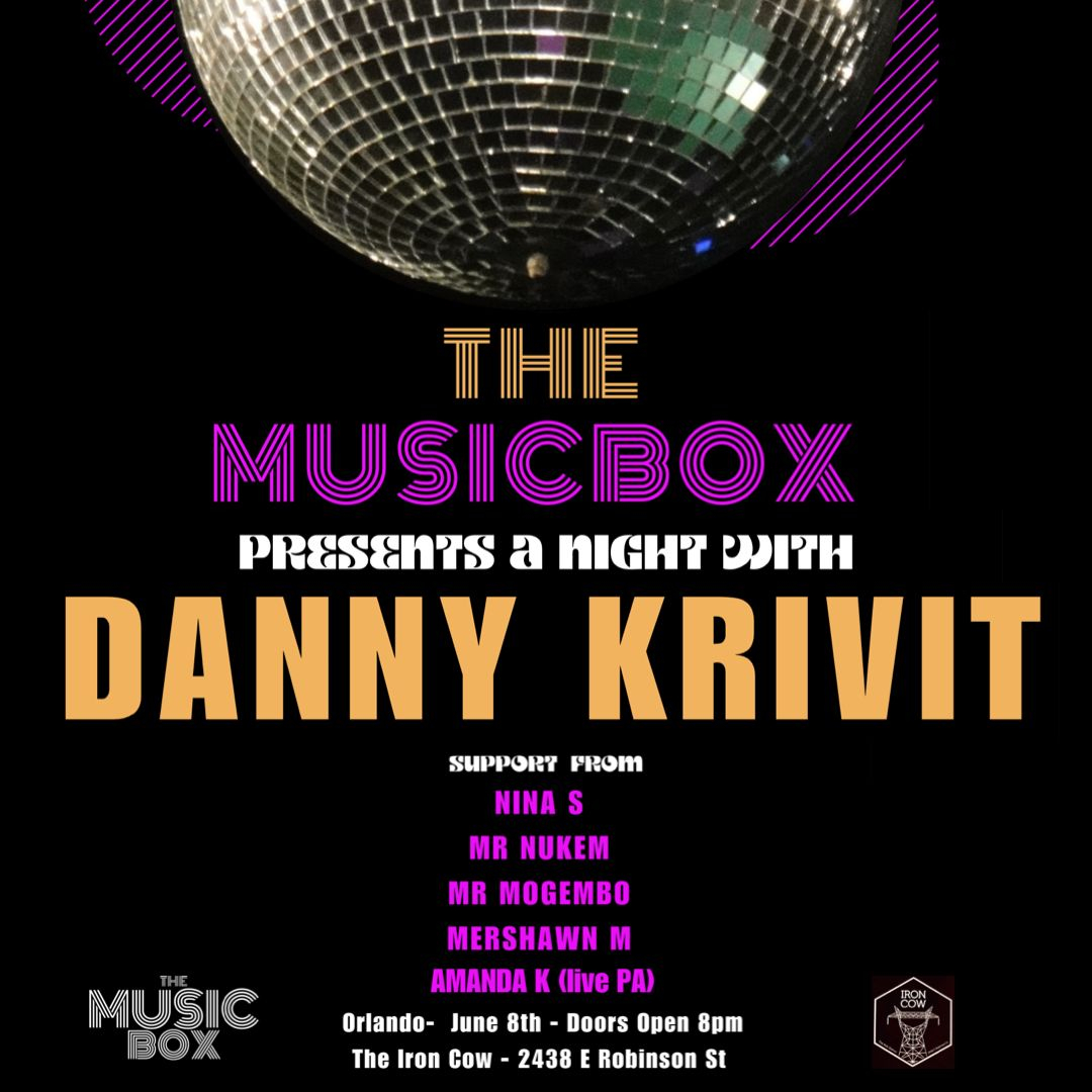 Orlando! Saturday, June 8th. The @themusicbox407 presents DANNY KRIVIT at @_ironcow in Orlando. Doors Open at 8! Look forward to seeing you, Danny :) Tickets: TBA @dannykrivit Schedule & Releases linktr.ee/DannyKrivit #dannykrivit