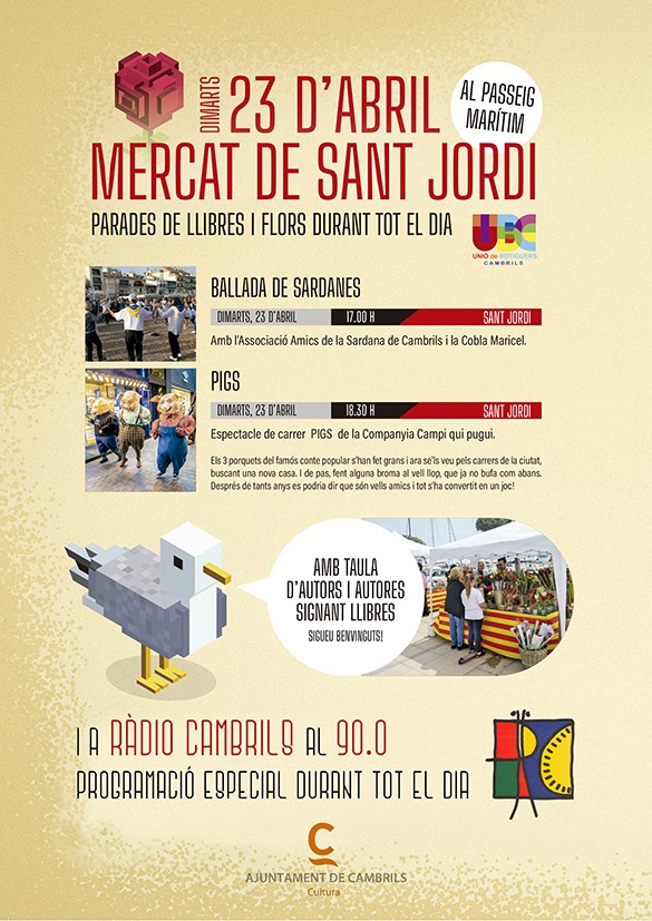 Demà vine a celebrar #SantJordi2024 a #Cambrils #cambrilscultura