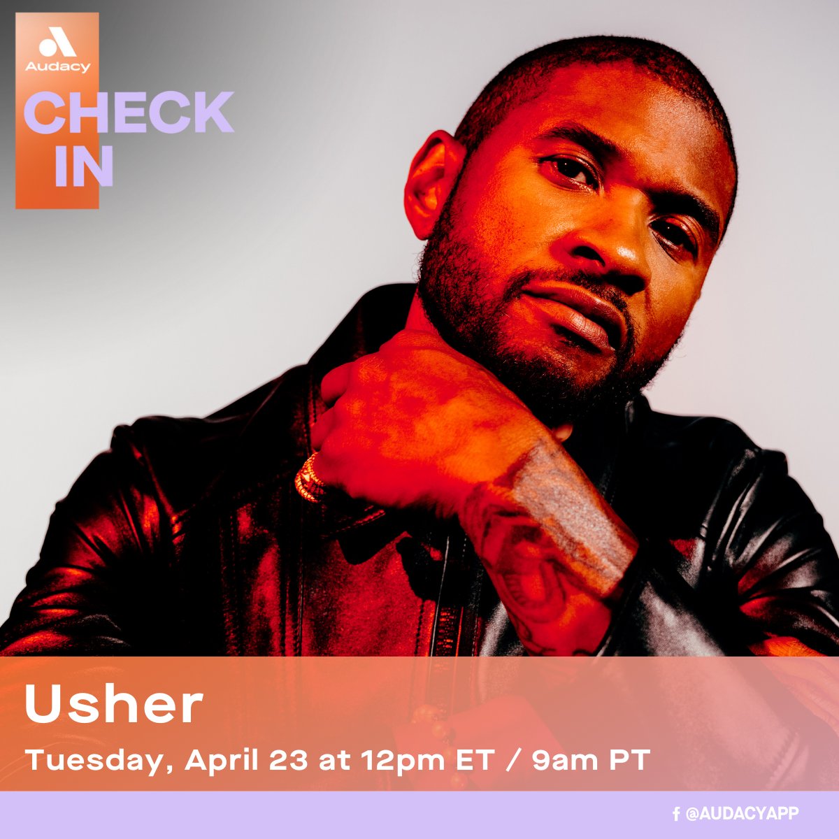 Get excited because @Usher is 'COMING HOME' to #AudacyCheckIn to chat with Greg Street about his new album + tour 🔥

Tune in Tues, 4/23 at 12PM ET ➡️ auda.cy/UsherCheckIn