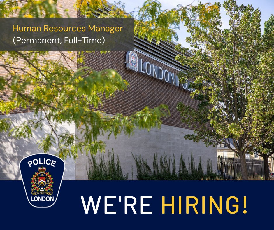 The LPS is currently hiring a Human Resources Manager. This is a permanent, full-time position where you can make a significant impact. Be a part of something meaningful and help shape the future of our police service here in #LdnOnt. Apply now: bit.ly/3WamFh0 #Careers