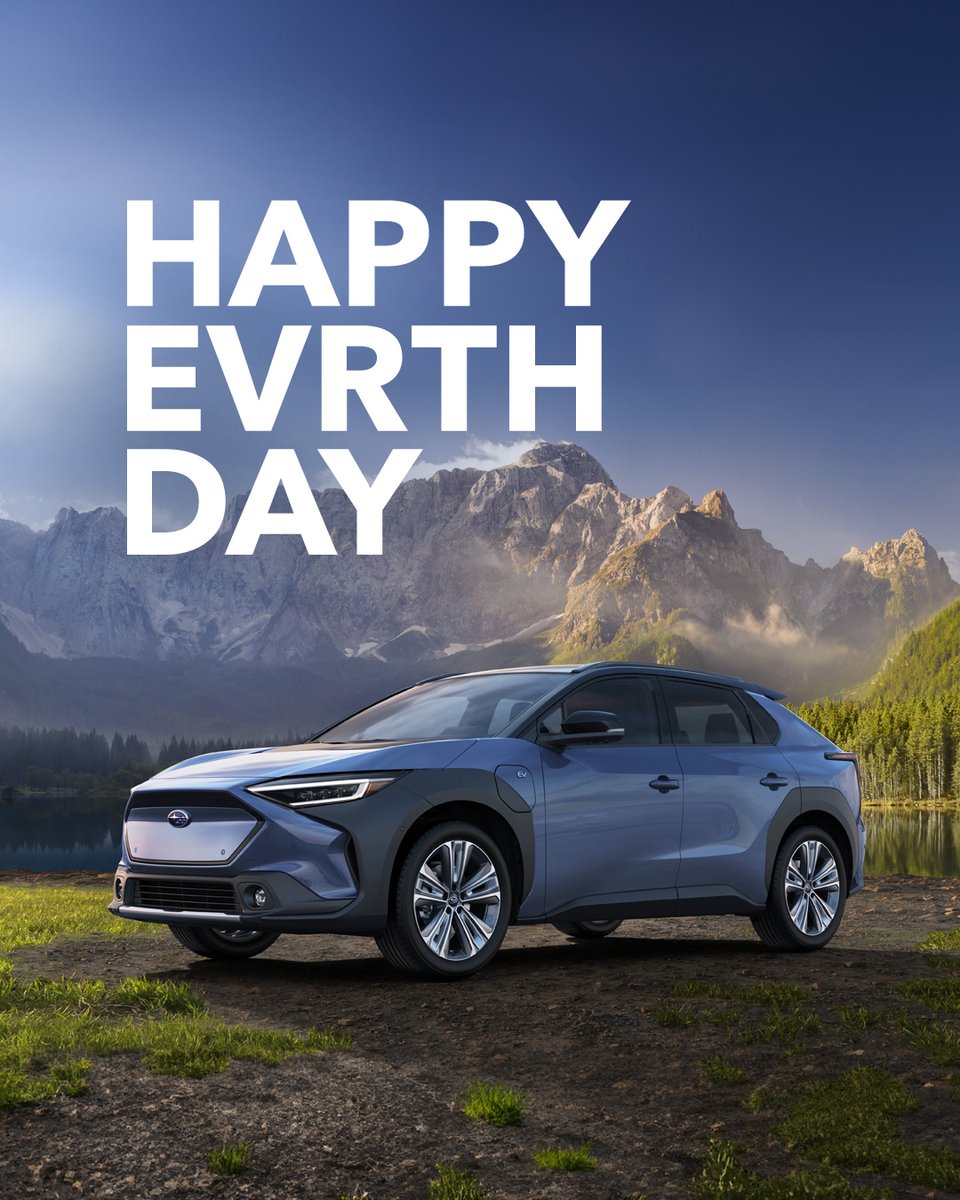 Happy EVRTH Day! 🌎 Let's celebrate our planet's beauty with every eco-friendly mile driven in the all-electric Subaru Solterra. Together, we can pave the way for a greener future. #EarthDay