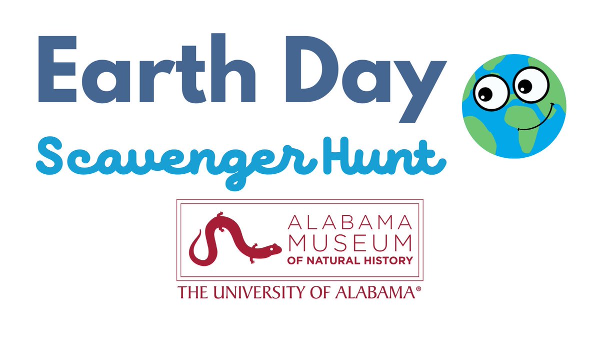 Today is #EarthDay 🌎 and to celebrate, we have created a special Scavenger Hunt that you can pick up at the Alabama Museum of Natural History front desk! We invite you to find objects around the @UofAlabama campus and the museum. ♻️ Recycle your paper when you are finished!