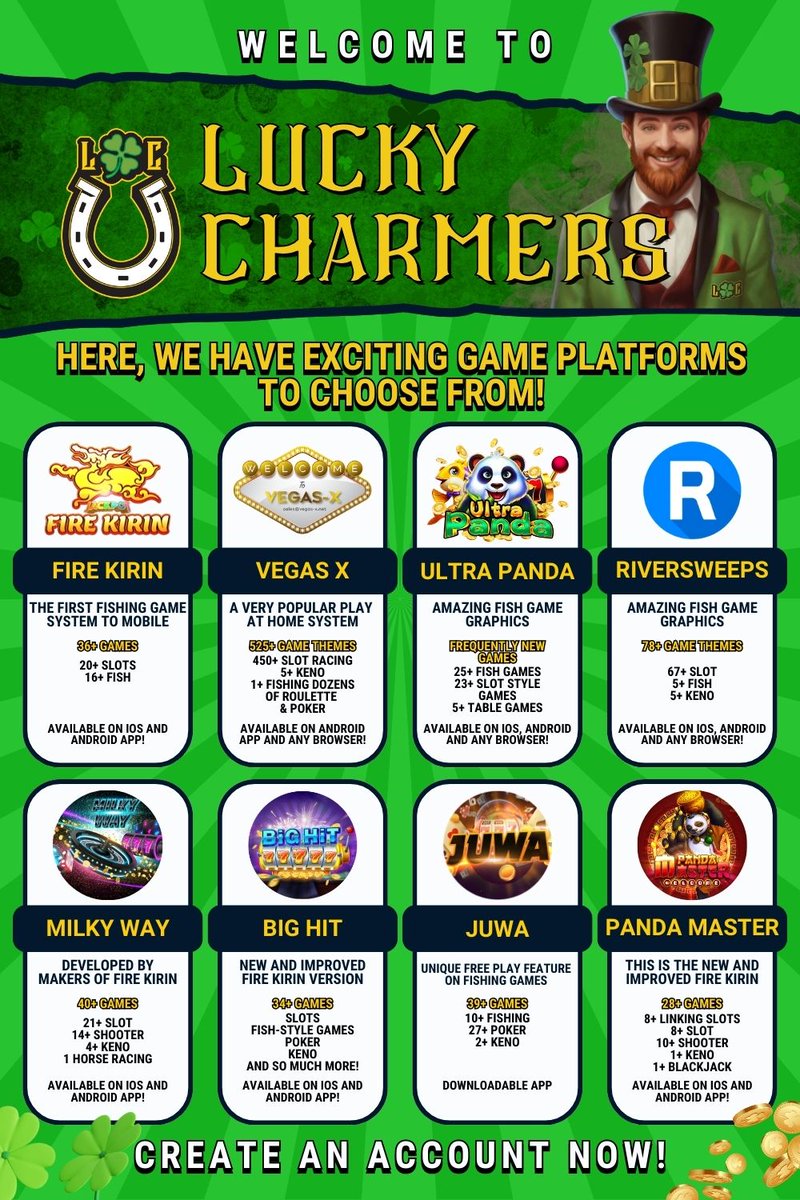 Join the fun and win big with Lucky Charmers! 🎮

 Whether it's slots, bingo, fish tables, or more, we've got the games you love. Come play and start winning today! 💰 

Message us here: 
web.facebook.com/Lucky.Charmers…

#LuckyCharmers #GamingFun #WinBig