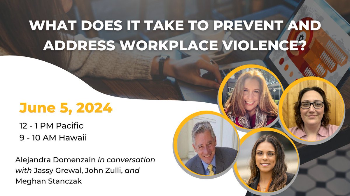 Workplace violence is now being addressed by new law #SB553. Join us 6/5 to hear about the toll of workplace violence, how to address it, and how the new law can hold employers accountable. coeh.berkeley.edu/24web0605 #OSHA #OccupationalHealth #OEHS