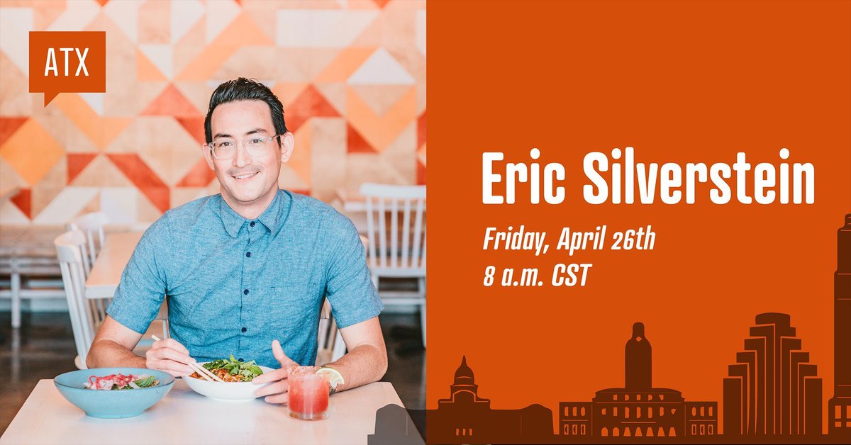 Registration is now open for this Friday’s talk by Eric Silverstein @ecsilverstein, Founder of @peachedtortilla  speaking on April’s global #CreativeMornings theme SPICY. 🍑 🌮 🌶️  buff.ly/3U1tcHV  #CMspicy #CMATX