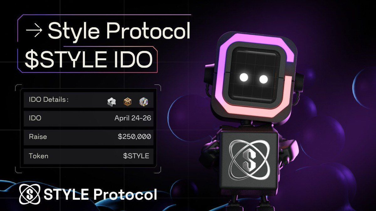 🤩 @STYLEProtocol IDO on ChainGPT Pad!

🎮 Style Protocol is a Web3 gaming monetization & utility system with cross-chain interoperability and NFT licensing.

IDO Details:

📅 IDO: April 24 - 26
💰 Allocation: $250,000
🪙 Token: $STYLE

IDO Page: pad.chaingpt.org/buy-token/52