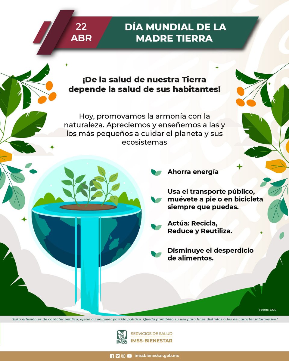 ¡Nuestra Tierra nos brinda vida y recursos naturales invaluables! 💚 Es momento de tomar medidas para cuidarla y preservarla.

¡Recuerda que pequeñas acciones pueden generar grandes cambios! 🌎

#CuidemosLaTierra #AccionesPorElPlaneta