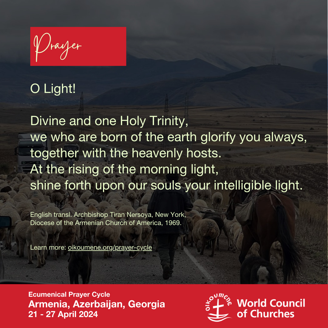 🌏 The Ecumenical Prayer Cycle takes us through every region of the world over the course of a year. This week we pray for #Armenia, #Azerbaijan and #Georgia 🙏 Find the prayer material here: oikoumene.org/resources/pray…