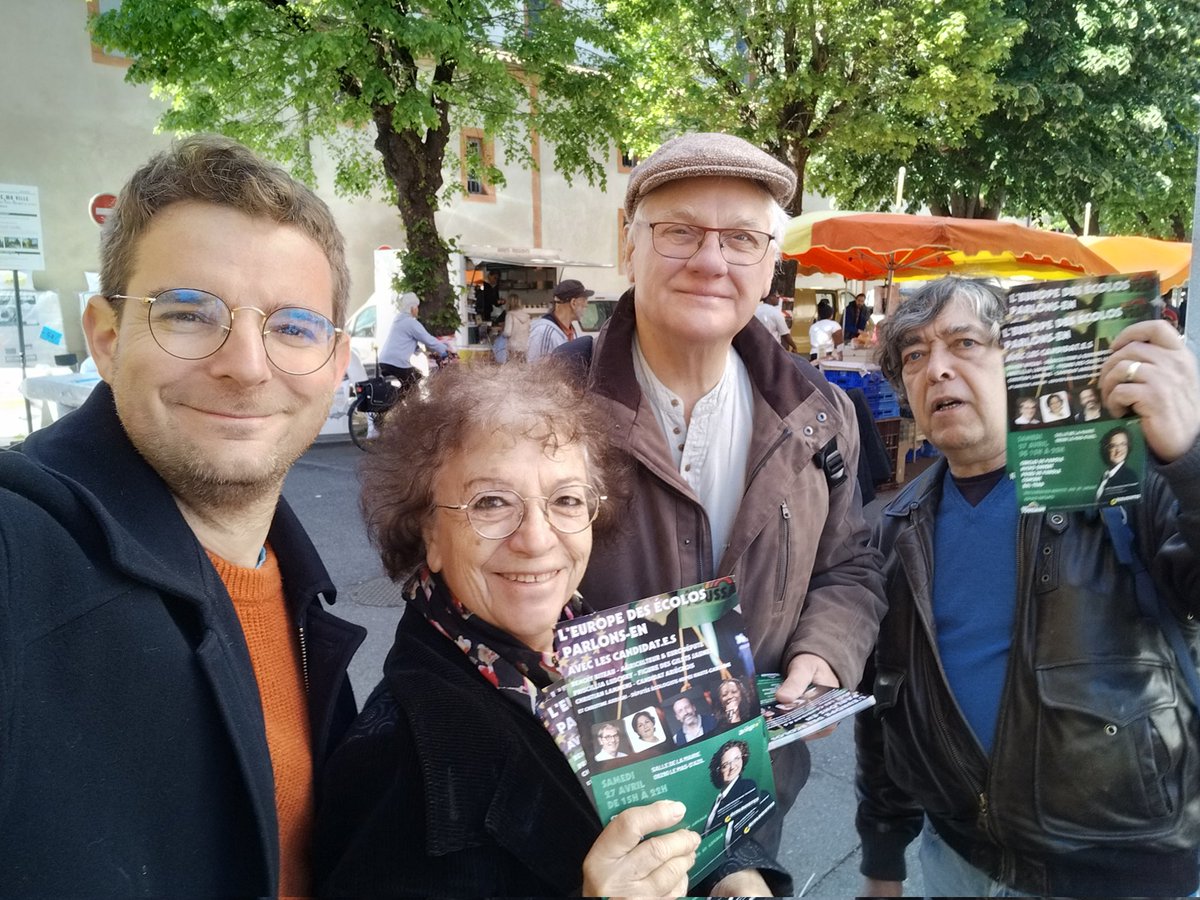 De belles rencontres au marché de Pamiers pour les Écologistes de l'Ariège. Venez nombreuses et nombreux au Mas d'Azil le 27 avril pour échanger avec @BenoitBiteau @PLudosky @ChArrighi @EELV_midi_py et votez ÉCOLO @marietouss1 le 9 juin pour #Europeennes2024