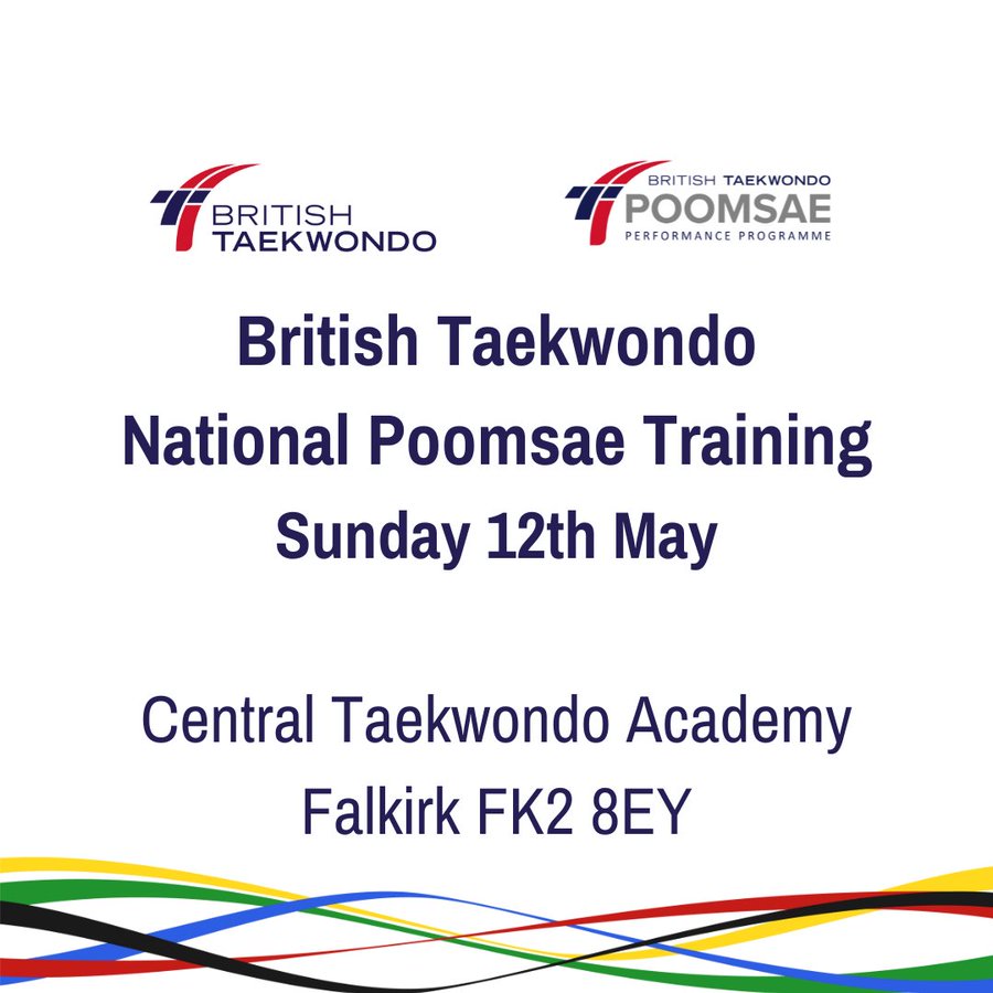 Central Taekwondo Academy in Falkirk will be hosting a National Poomsae Training session on Sunday 12th May. You can find all the details and sign-up to attend here: britishtaekwondo.org.uk/national-pooms…