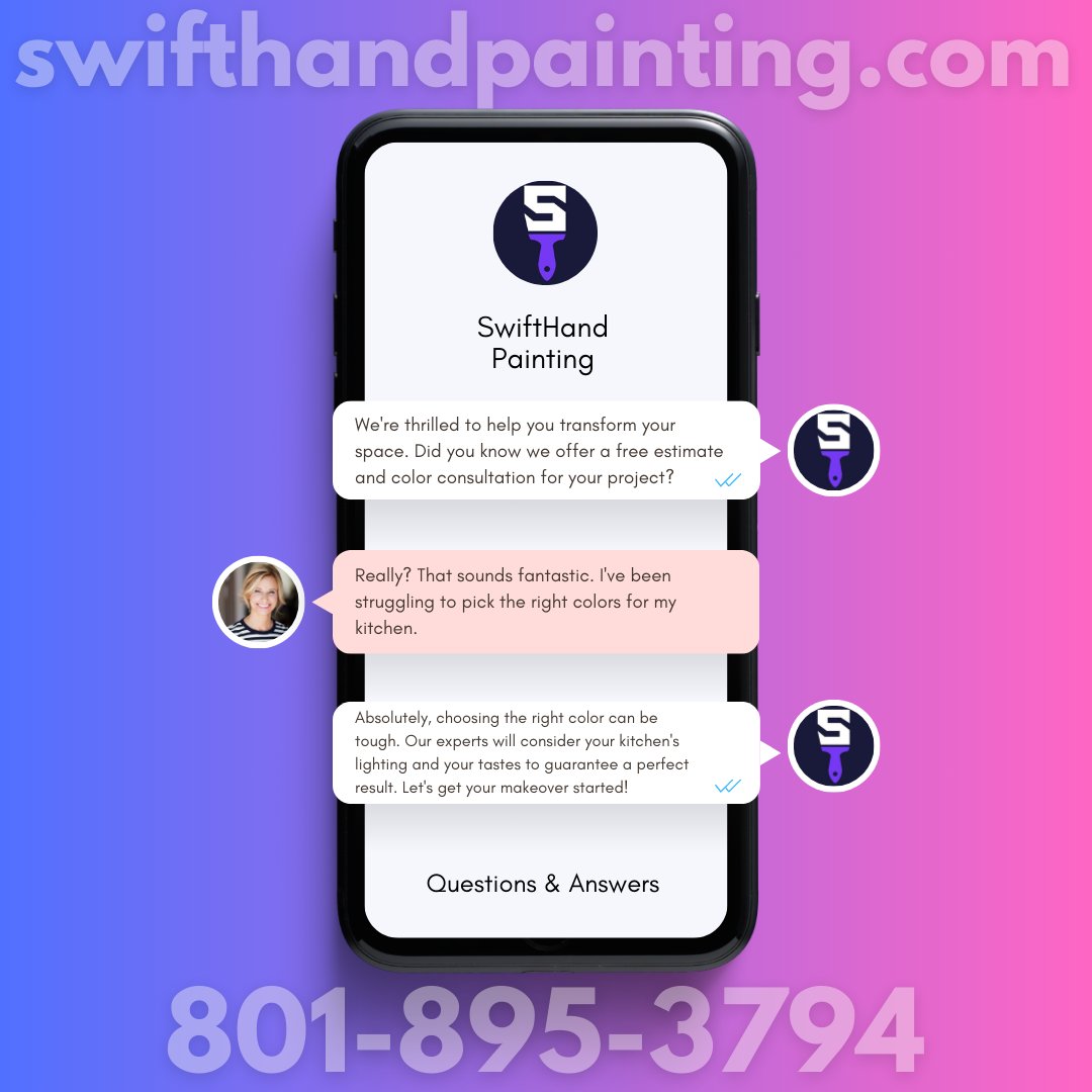 SwiftHandPaint's tweet image. goodbye to guesswork and hello to your dream kitchen makeover. Let's bring your vision to life together call us at 801-895-3794 or click fborganic.swifthandestimate.com for a FREE estimate. #SwifthandPainting #HomeMakeover #ColorConsultation